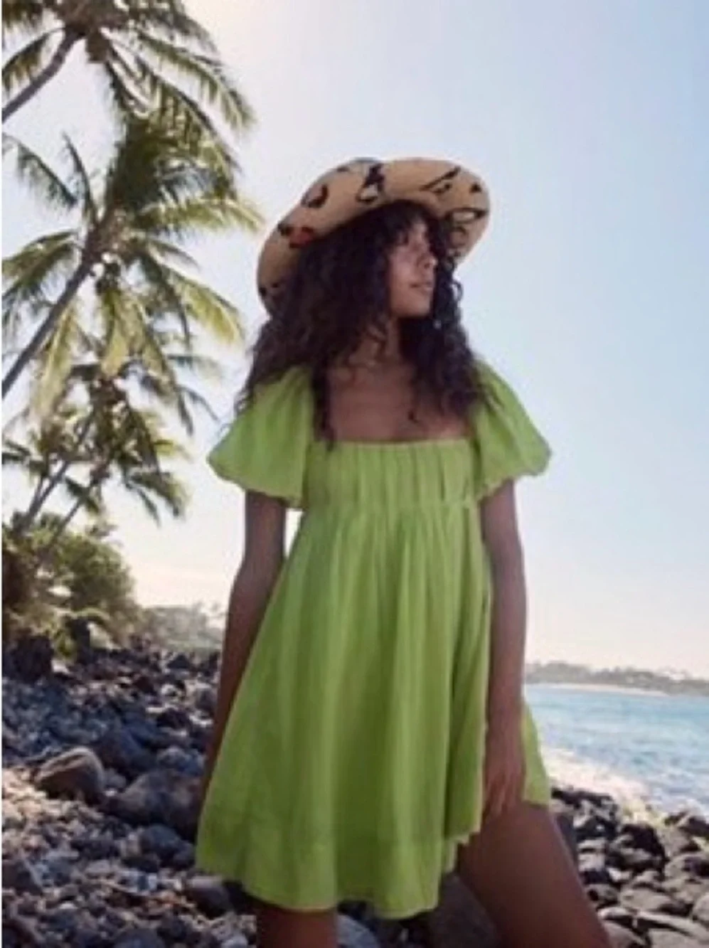 Free People Lime Green Mini Dress